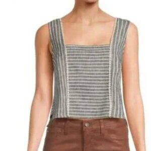 Marine Layer Stella Striped Crop Tank Top